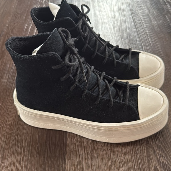 Converse Chuck Taylor All Star Modern Lift Platform Mono Suede Black - Picture 5 of 15